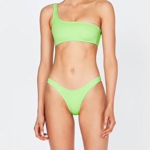 TRIANGL Melrose Lime Sparkle Bikini - Size Small - Cheeky Bottom